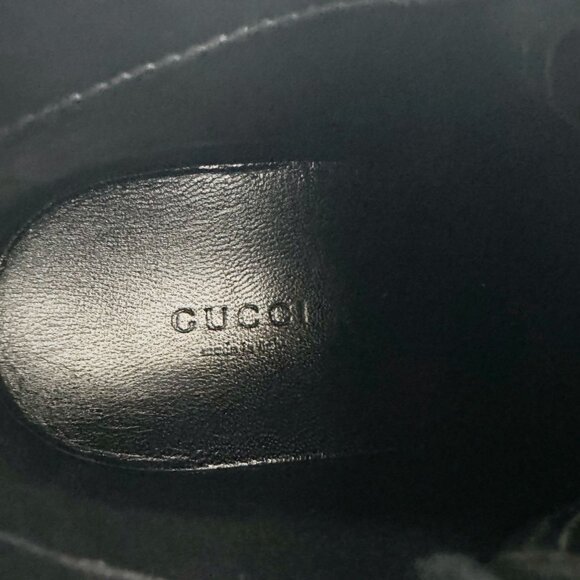 Gucci Mid Top GG Sneakers EU 38 US 8 Black Monogram Leather High Top Trainer - Picture 11 of 13